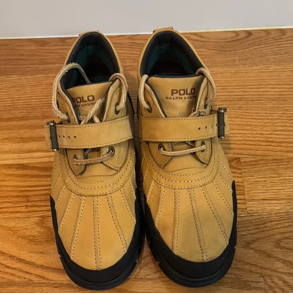 Ralph Lauren Polo Dover III Tan and Black Boots Nubuck